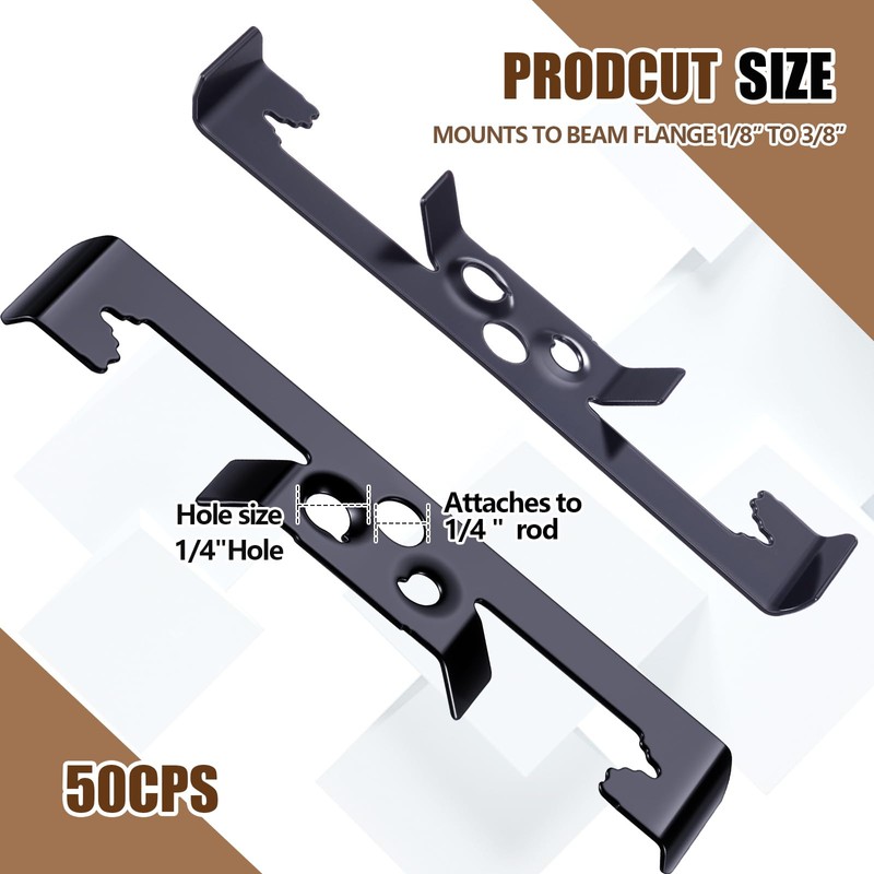 Hicarer 50 Pcs Bat Wing Clips Multi-Function 1/4" Drop Ceiling