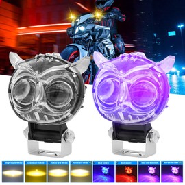 Shkalacar Motorcycle Fog Lamp, Motorcycle Driving Light, LED Auxiliary Light, 60W 6000K/3000K/4500K Ultra Bright LED Spotlight Waterproof Fog Lamp for Motorcycle Car