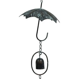 TG,LLC Treasure Gurus Rustic Metal Hanging Rain Umbrella Yard Wind Chime Kinetic Patio Garden Front Porch Decor