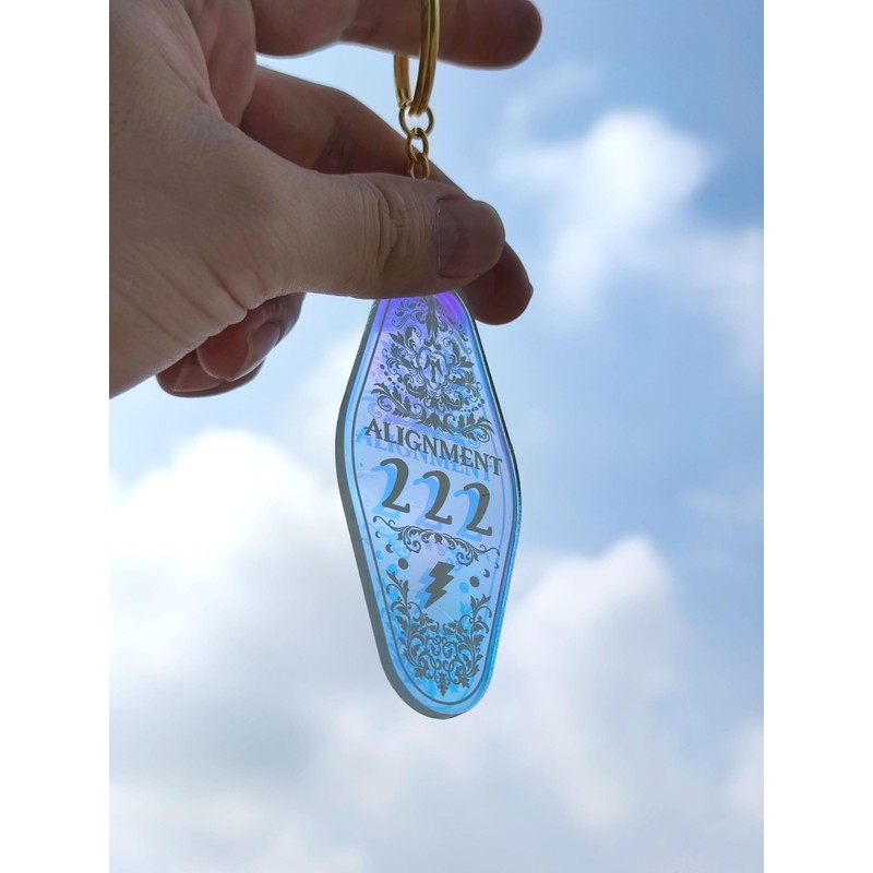 ASVP Shop Vintage Iridescent Angel Number Keyring, Iridescent