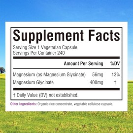 Innate Vitality Glicinato de magnesio 400 mg, suplemento de magnesio no tamponado y de alta absorción para dormir, relajación, salud cardíaca y ósea para hombres y mujeres, sin OMG, sin gluten, 240