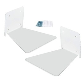 Floating bookshelves Iron floating bookshelves Invisible wall-mounted bookshelves Multi-purpose ledges for home offices classroom libraries,Two pices, four pices, six pices，Black and white (2, White)