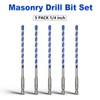 5 Pack 1/4 inch Masonry Drill Bit Set,Concrete Drill Bit
