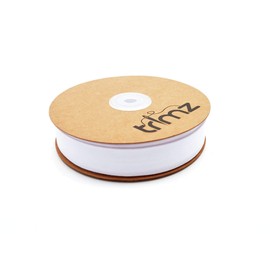 Trimz Nastro sbieco in policotone, bianco, 25 mm x 20 m