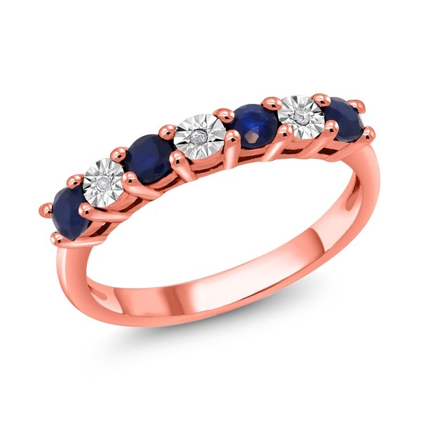 Gem Stone King 18K Rose Gold Plated Silver Round Diffused