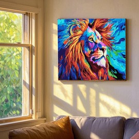 Paint by Numbers Children Adults Paint by Numbers on Canvas Number Painting Lion 40 x 50 cm Craft Kits for Adults