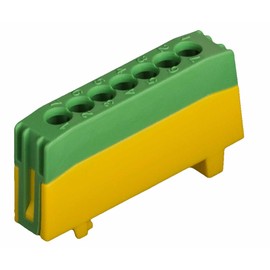 Pollmann protective conductor terminal block PE7-F2, 7-pin, green/yellow, 1 piece