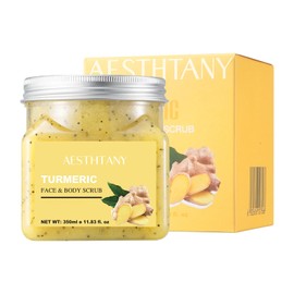 O'KADY Turmeric Body Scrub,Body Exfoliator Scrub,Lighten Hyperpigmentation,Remove Skin Keratin and Oil,May Help Improve Skin Roughness,Body Skin Care 350ML