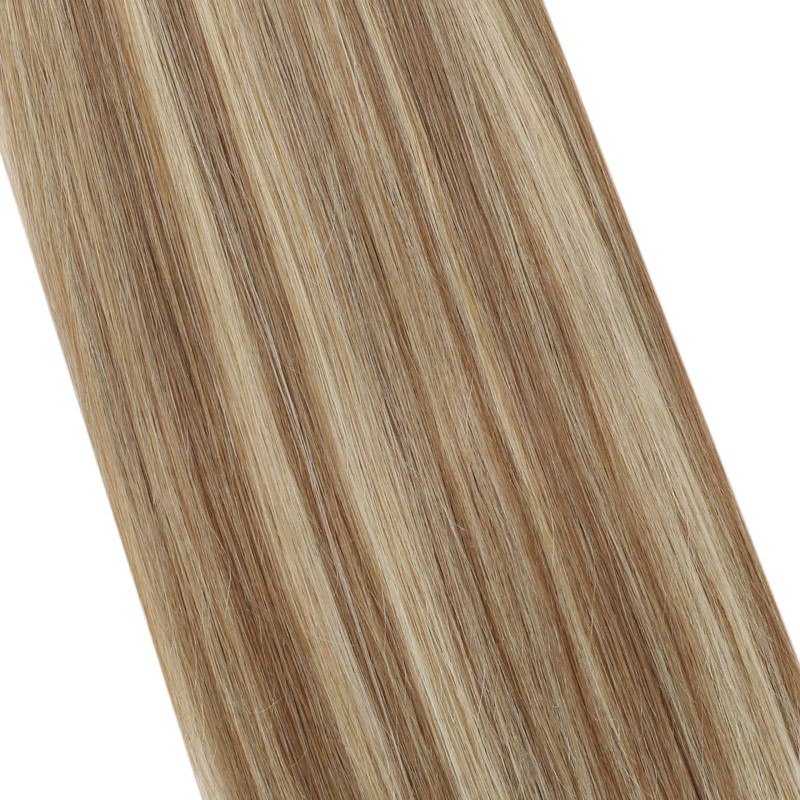 Ugeat Blonde Hair Extensions Tape in Human Hair Golden Brown