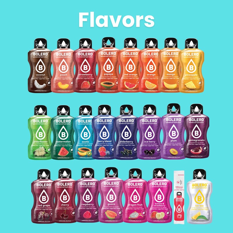 BOLERO - Sugar Free Flavor Water Drink Mix Packets Variety