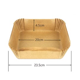 100 Pieces Baking Paper for Air Fryer, Air Fryer Cookie Cutters, Square Paper for Air Fryer 20 cm/7.87 inches, Paper Cookie Cutters for Disposable Oven Square