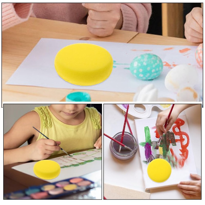 SEWACC 16pcs Sponges for Art Round Design Easy to Clean