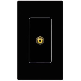 RiteAV RCA-YELLOW Wall Plate Screwless Frame [Black]