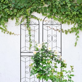 2 Pack Metal Garden Trellis 86.7" x 19.7" Rustproof Trellis for Climbing Plants Outdoor Flower Support Blackcolor: Black, size: W1586P268070