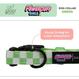 Sassy Woof The Powerpuff Girls™ (Green) - L, Dog Collar, Adjustable, Durable, Comfortable and Stylish Pet Accessories for Large Dogs