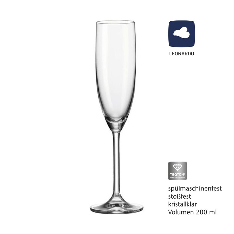laser-diele Leonardo Sektglas mit Gravur als Geburtstagsgeschenk – Personalisiertes Sektglas