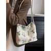 Women's Elegant Floral Fabric Shoulder Bag, Summer Trendy Large Capacity