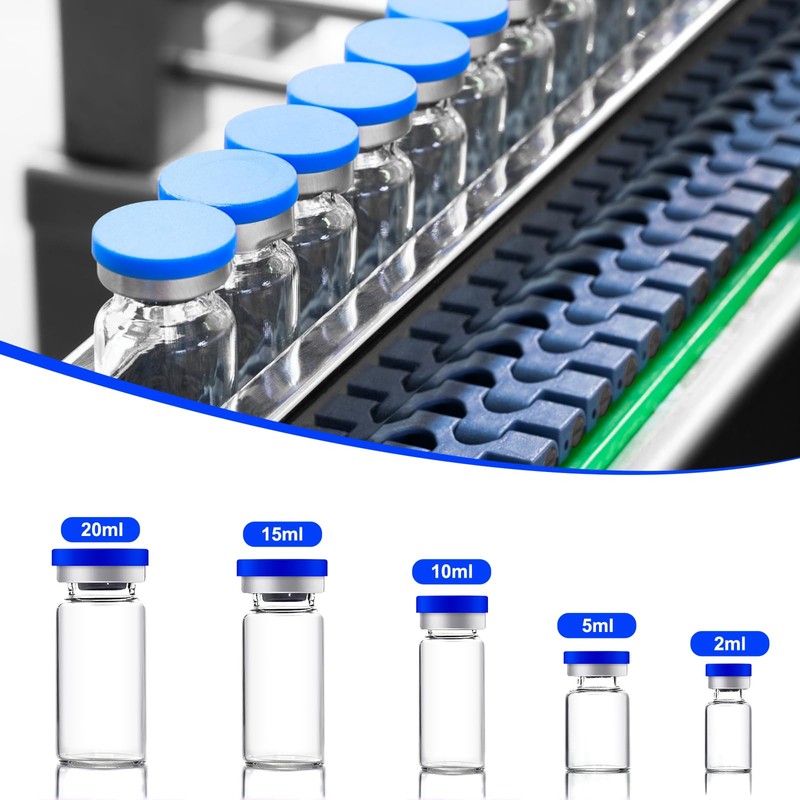 COTOM 5ml Glass Vials Sterile Empty Vials with Caps and