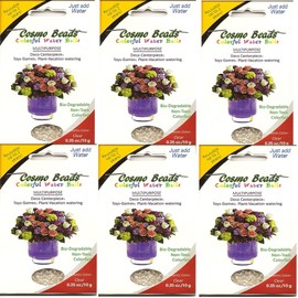 Fancy Gift Package: 6 Pkg. CLEAR Round Cosmo Beads Water beads +10g Cubic Shape Crystal Soil