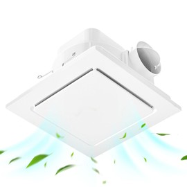 Hon&Guan Bathroom Exhaust Fan, Quiet Square Bathroom Vent Fan 111 CFM, 1.0 Sones, Ceiling Mount Ventilation Fan, Bath Ceiling Fans, Exhaust Fan for Home Bath Hotel
