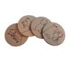 Cork Drink Coasters with Charming Cat Wine Designs, Set of