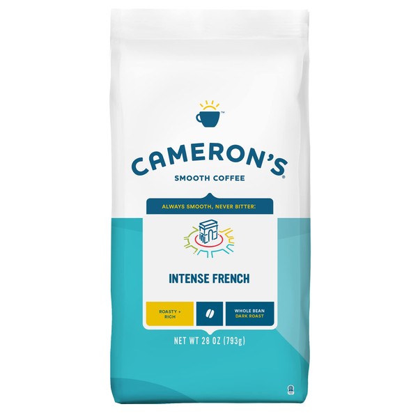 Cameron's Coffee Roasted Whole Bean Coffee, Intense French, 28 Ounce