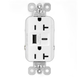 Legrand Pass & Seymour Radiant 20 Amp GFCI Wall Power Outlet with 3.1 Amp USB A/C Charger, Dark Bronze