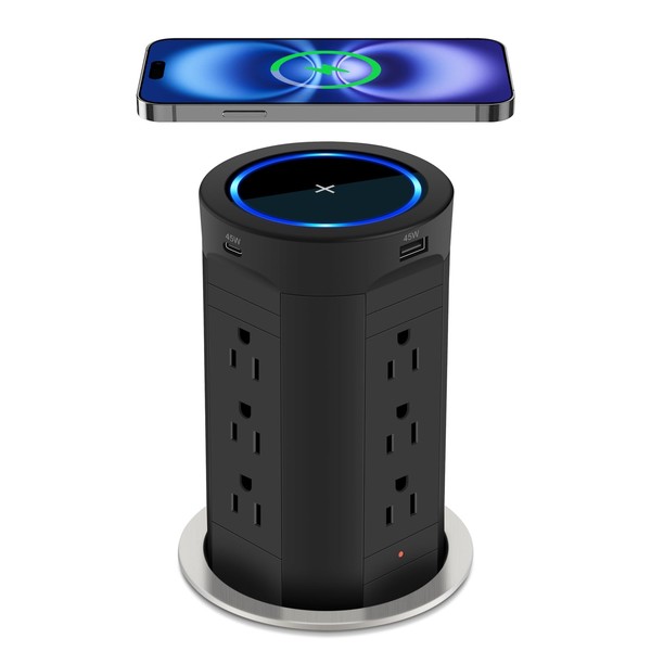 4-inch Pop Up Outlet for Countertop with 45W USB,17-in-1 Desktop