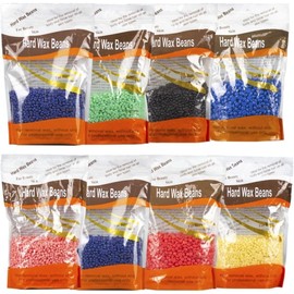 5pcs Cera Española Perlas Rosas Lavanda Áloe Depilación Sin Tiras, cera sin dolor, granos de cera dura unisex para la depilación de todo el cuerpo (500grs)