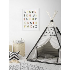 MILUKA Láminas Infantiles para Enmarcar para Cuadro de Abecedario | Póster para Niños/as | ABC Aton | Varios Tamaños (20x30cm)