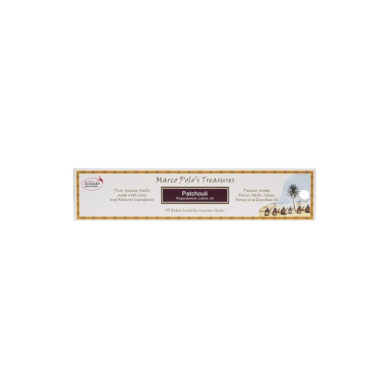New Patchouli, 10 Extra Quality Incense Sticks, Ecocert, Bio, Natural