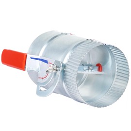 4 Inch HVAC Duct Backdraft Damper, Galvanized Iron Manual Volume Damper with Sleeve, Adjustable Airflow Control for Range Hoods, Fans, Pellet Stove Pipes, Dryer Vents (1 Pc)