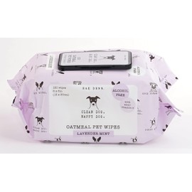 Rae Dunn Oatmeal Pet Wipes, Alcohol Free with Aloe and Vitamin E, Unscented, 150 Count