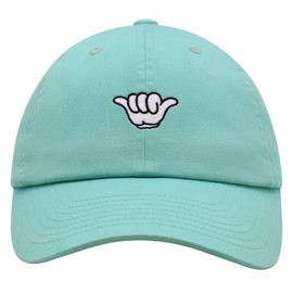 JPAK Shaka Cartoon Premium Dad Hat Embroidered Cotton Baseball Cap Surfing San Diego Mint