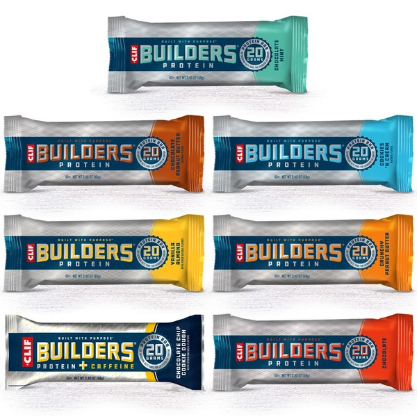 Clif Bar - Builders Protein Bar Variety Pack, 20g of