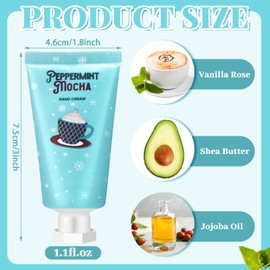 Heigble 30 Pcs Christmas Hand Cream Gift Bulk Christmas Gifts for Women Mini Hand Lotion Set 1.1 Fl oz Travel Size for Dry Skin Women Mom Coworkers(Peppermint Mocha)