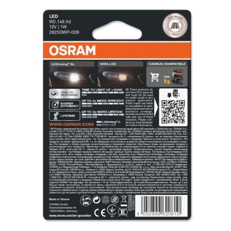 OSRAM LEDriving® SL, W5W, blanco 6000K, lámparas de señal LED,