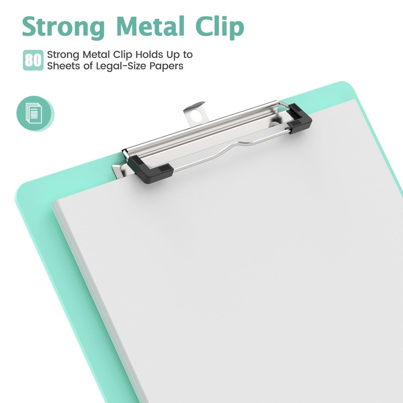 Macroclo Legal Size Clipboard, Teal 8.5 x 14 Clip Boards
