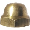 5/8-18 Hex Cap Nuts, Solid Brass, Grade 360, Commercial, Plain