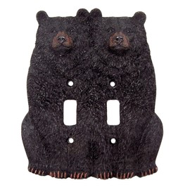 Sitting Bear Double Light Switch Cover, Toggle Light Switch Cover, Rustic Cabin Décor, 7.25 Inches
