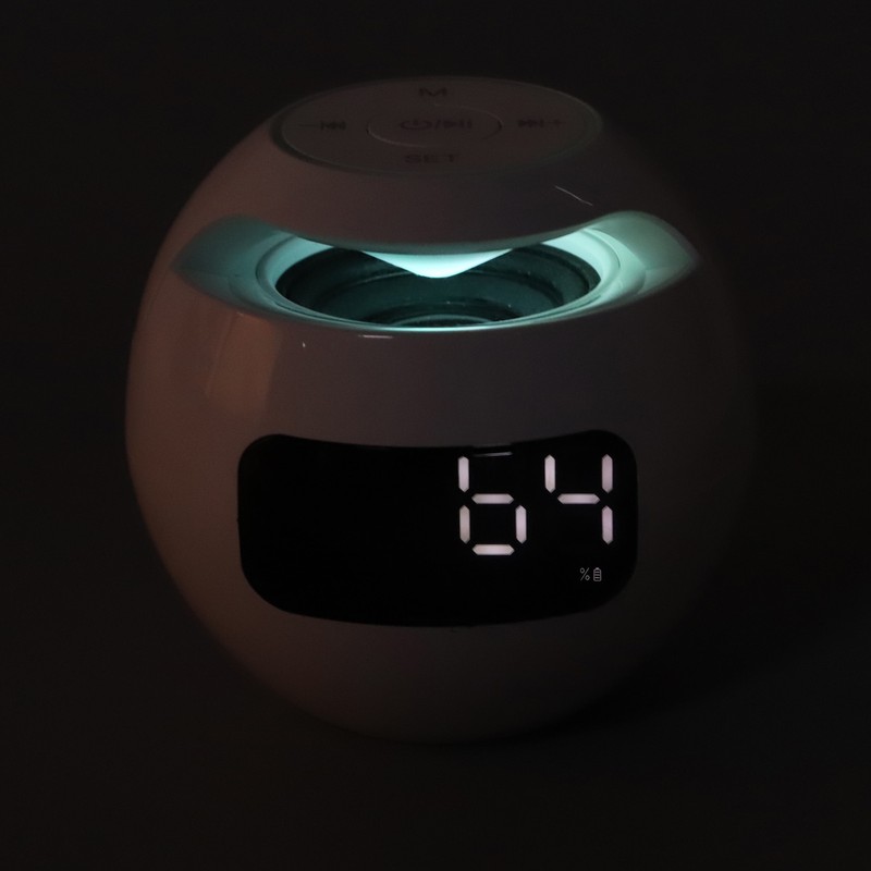 Bluetooth Alarm Clock Speaker Bass Full FM Radio Multifunction Portable
