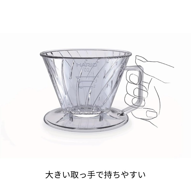 Hario Pegasus Flat Bottom Dripper, Size 02, Clear