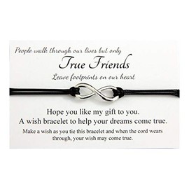 Lucor True Friends Gifts,Friendship Gifts,True Friends Wish Bracelet,Best Friends Gifts,Birthday Christmas Gifts(Blue)