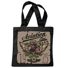 'Shoulder bag "Aviation The Leader 1925 Outdoor Motorcycle Chopper Gothic Motorcycle Skull Motorcycle Club Bike Route 66 Shopping Bag School Bags Gym Bag in Black