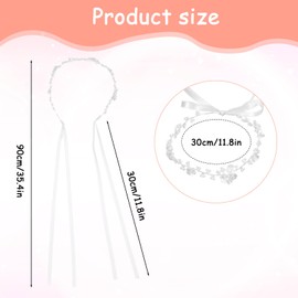 Xelsluthe Bridal Pearl Flower Headpiece Headband, White Flower Crown, Flower Pearl Bride Hair Accessories Wedding Headbands for Bride Birthday Party