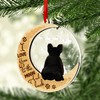 GOSBLUE Black French Bulldog Ornaments Christmas Tree, Frenchie 2 Layer