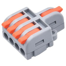 10 piezas Conectores Eléctricos, 1 Entrada y 4 Salida, Conectores de Empalme Compactos, Adecuado para 0,2-4mm² cables