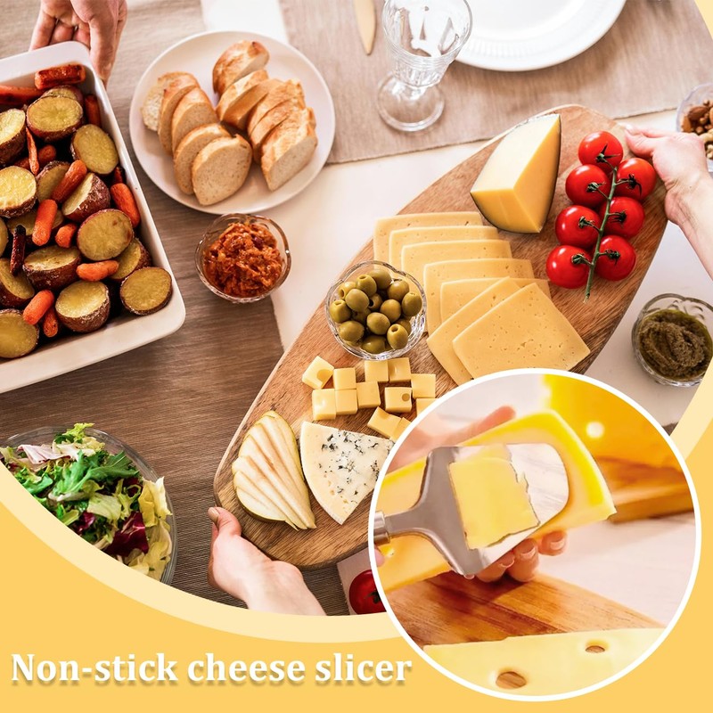 Stainless Steel Cheese Slicer, Multi-Functional Manual Cheese Cutter, Non-Stick Grater
