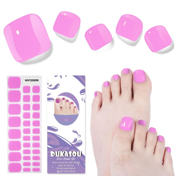 Semi Cured Gel Nail Strips,32 Pcs Toe Nail Stickers Full