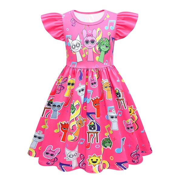 Kids Girls Sprunki Clothes Sprunki Dress Sprunki Birthday Outfits Novelty